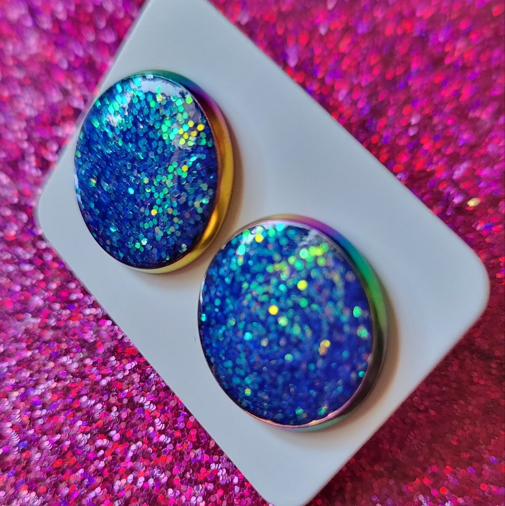 Hand made glitter earrings